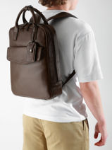 Leather Flandres Business Backpack Etrier Brown flandres EFLA8271-vue-porte