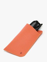 Sunglass Case Leather Etrier Orange madras EMAD5017-vue-porte