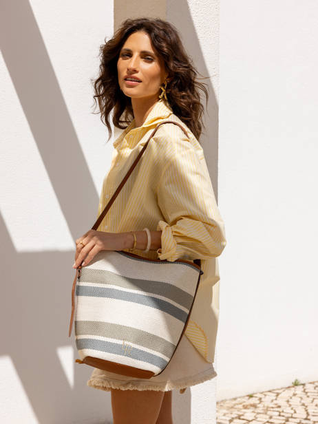 Crossbody Bag Backpack M Cavalier Toile Etrier Beige cavalier toile ECLT126M other view 7