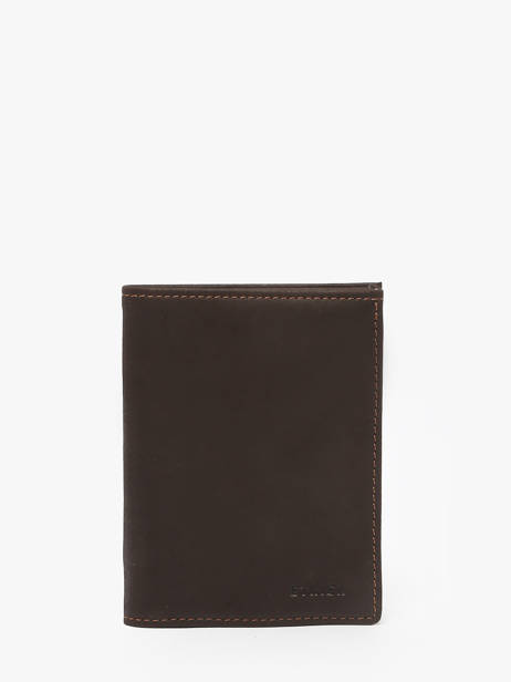Leather Wallet Oil Etrier Brown oil EOIL140