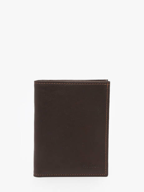 Leather Wallet Oil Etrier Brown oil EOIL247