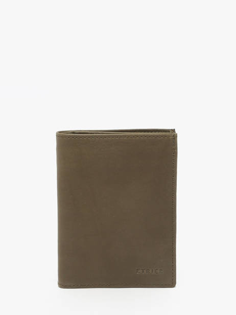 Leather Wallet Oil Etrier Green oil EOIL140