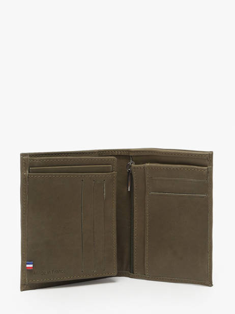 Wallet With Coin Purse Oil Leather Etrier Green oil EOIL142 other view 1