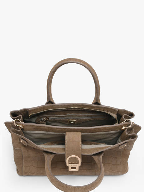 Sac Porté Main M Equestre Croco Cuir Etrier Marron equestre croco EEQC142M vue secondaire 2