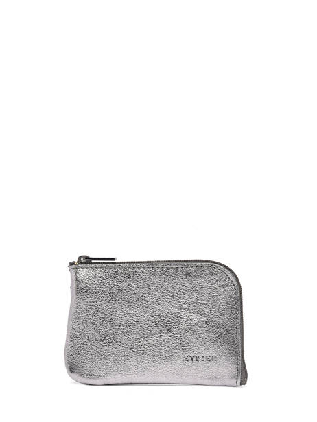 Coin Purse Leather Etincelle Irisée Etrier Silver etincelle irisee EETI811